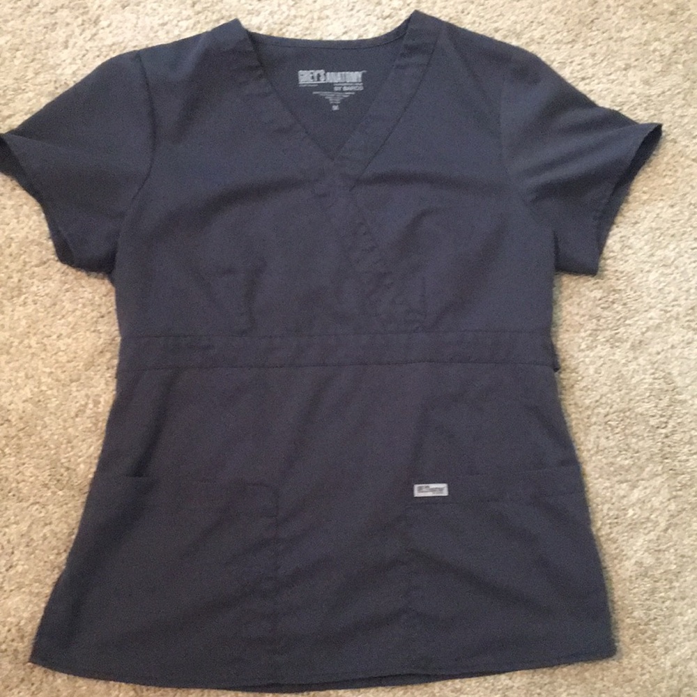 Dark grey scrub top
